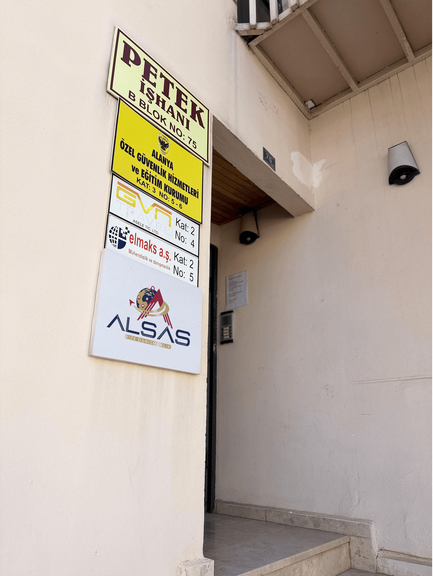 ALSAS Vize - Ofis Giriş Tabelası